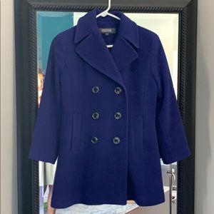 Kenneth Cole blue wool pea coat